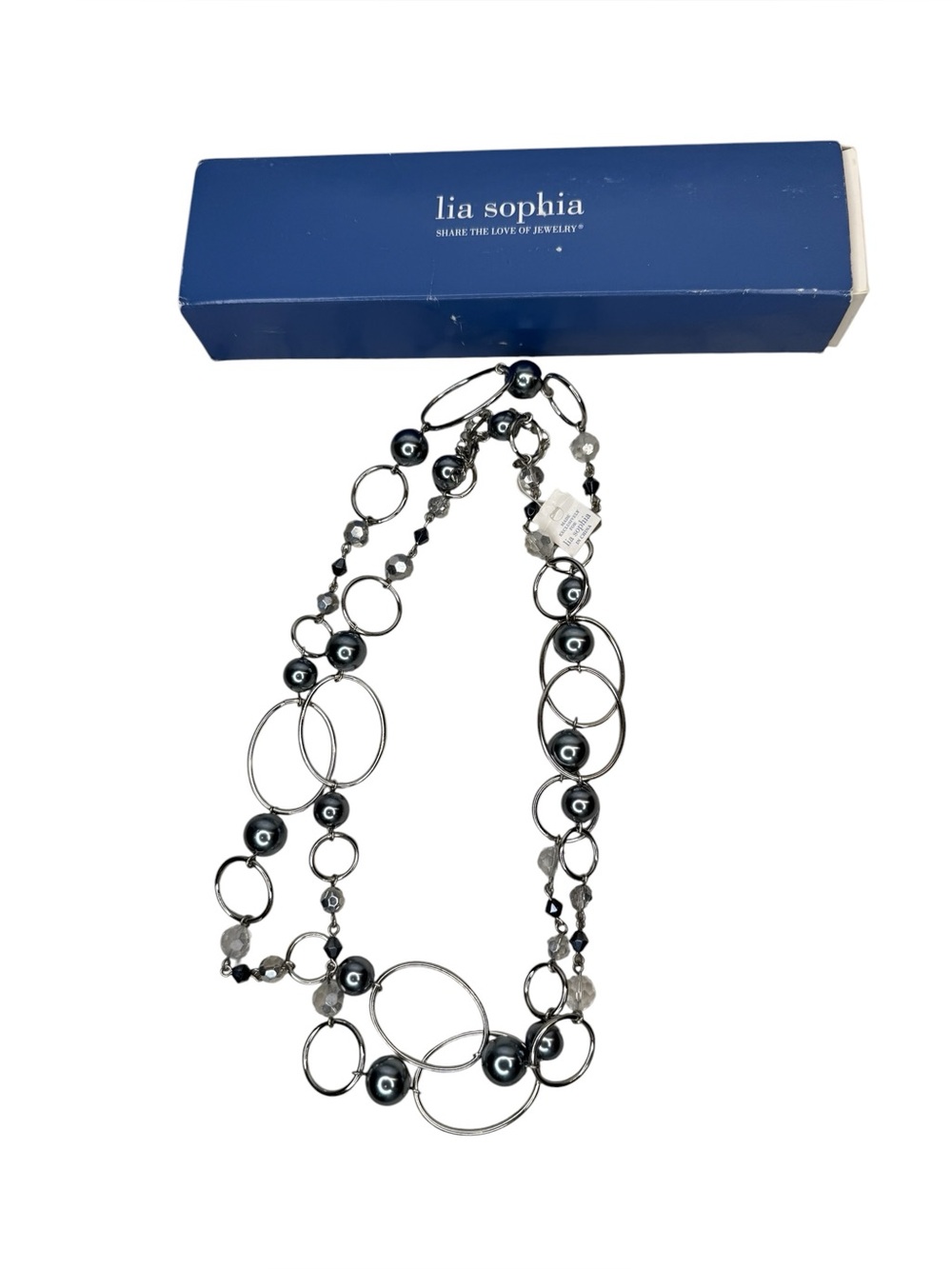 Lia Sophia Fashion Long Strand Bead Hoop Necklace